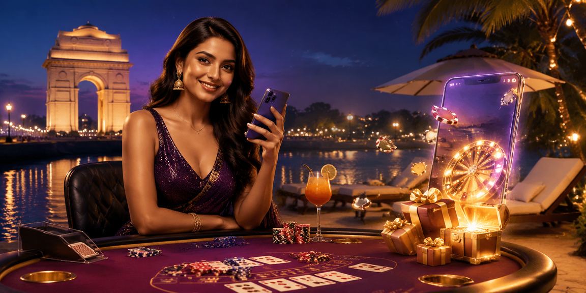 Baccarat players around the India Gate in Delhi setting